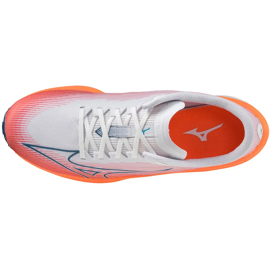 Mizuno Men's Wave Rebellion Flash - White/Silver/Light Orange