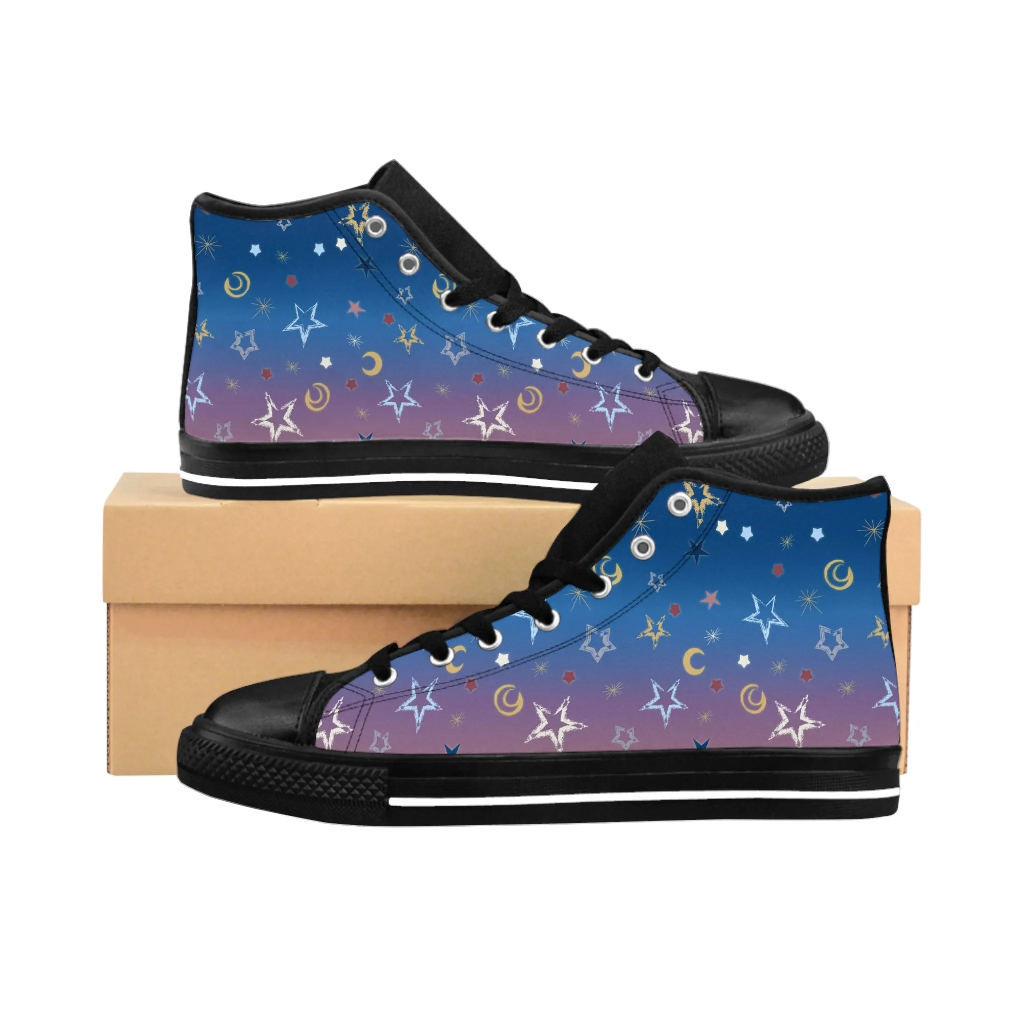 Moon and Stars Women's Classic Sneakers