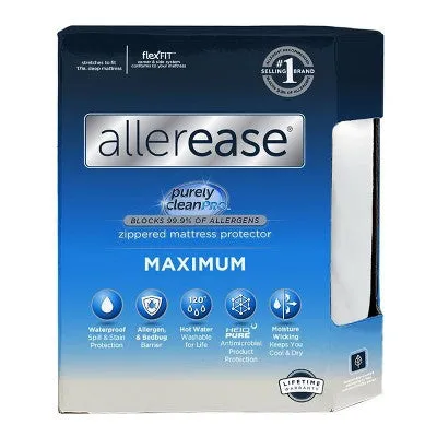 New - King Maximum Bed Bug and Allergy Mattress Protector White - AllerEase