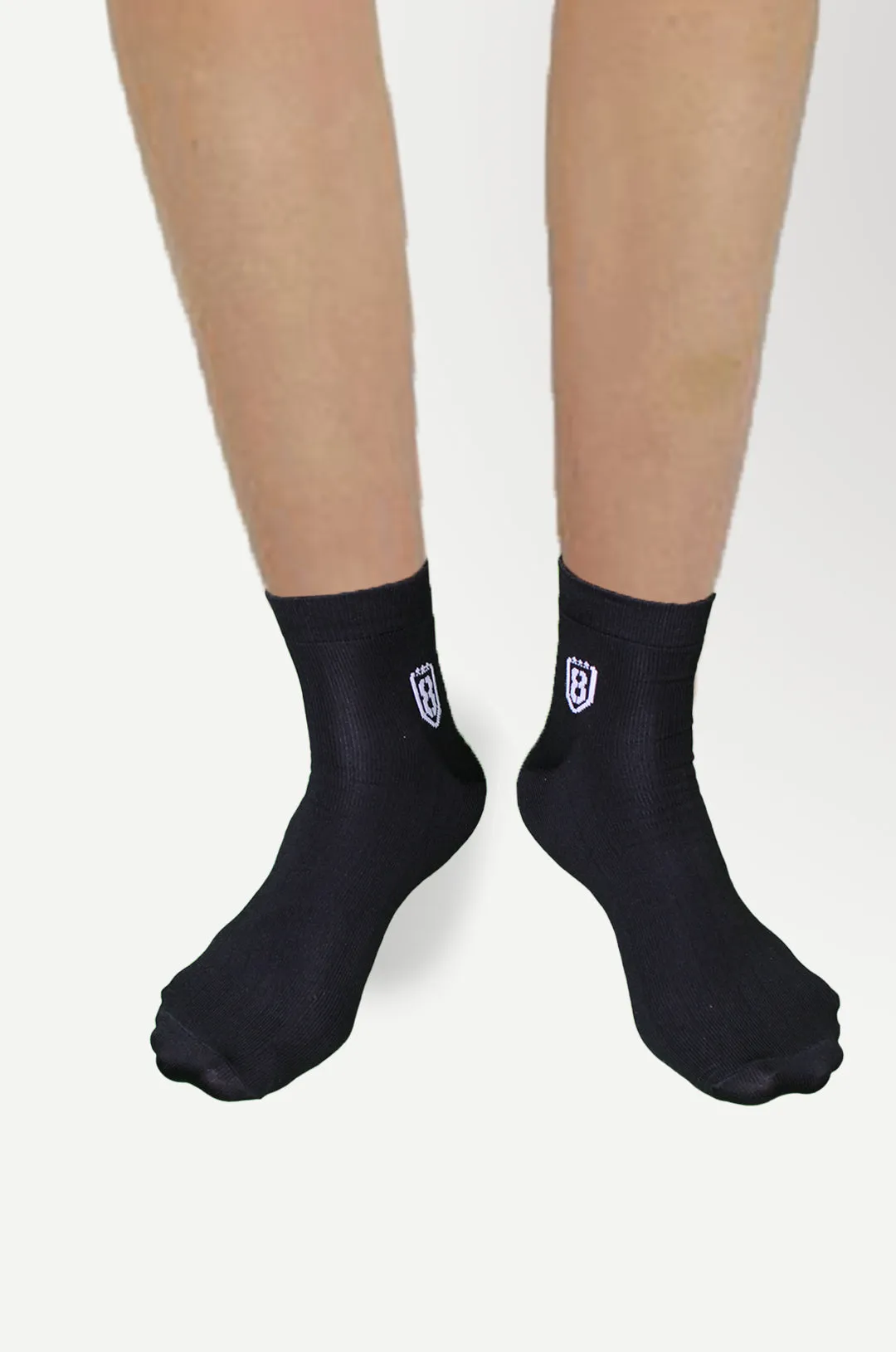 Nylon High Ankle Socks  - Black