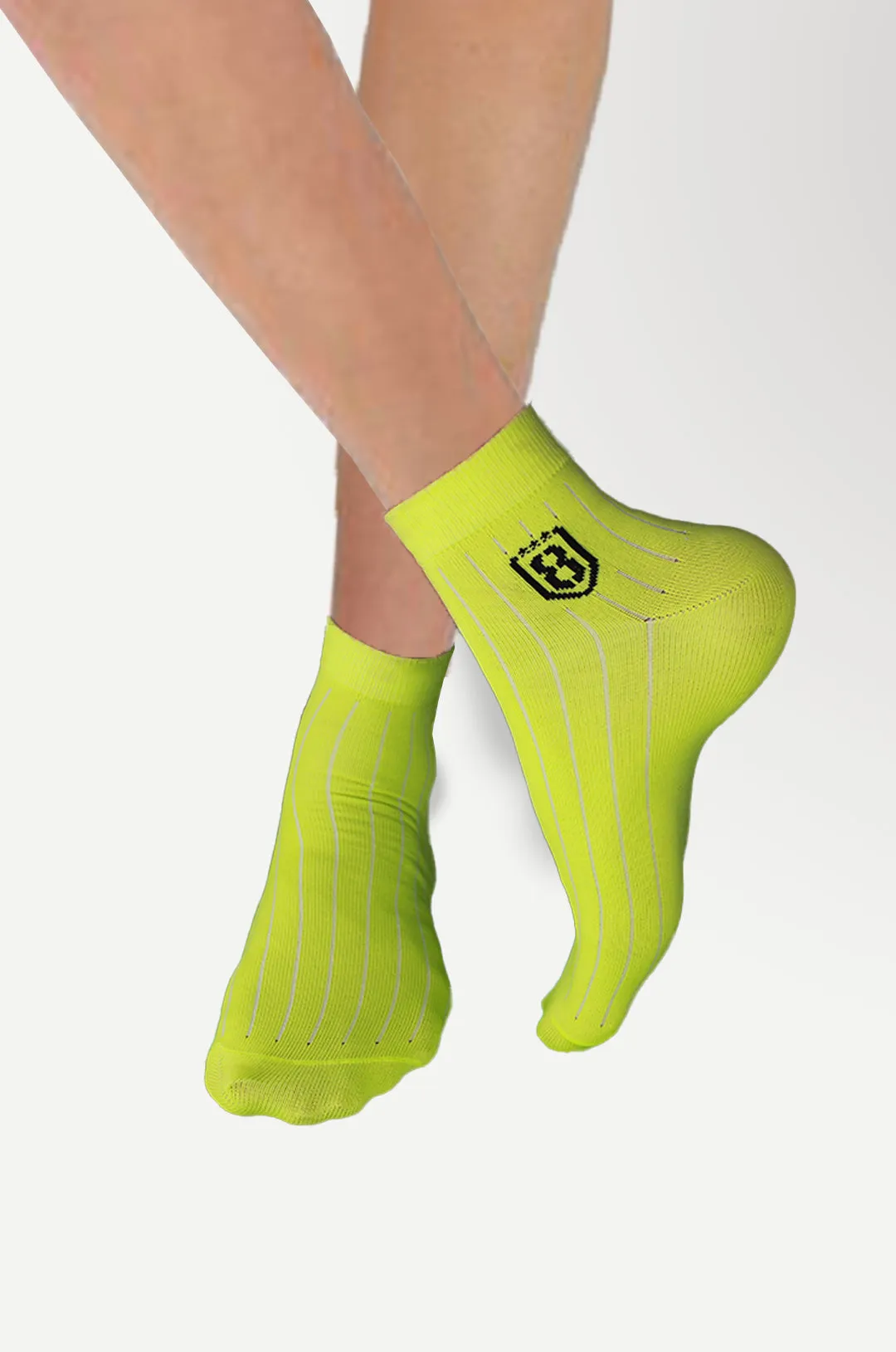 Nylon High Ankle Socks Set- Neon