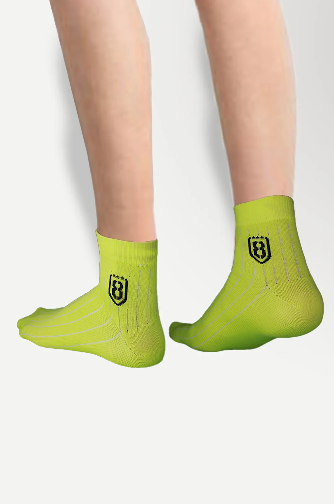 Nylon High Ankle Socks Set- Neon