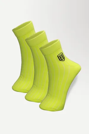 Nylon High Ankle Socks Set- Neon