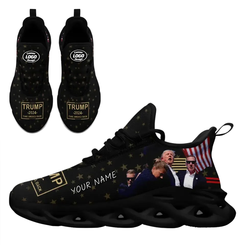 Personalized Trump Sneakers, Custom MAGA Shoes,  Comfortable Walking Shoes, Support for Trump's Gift