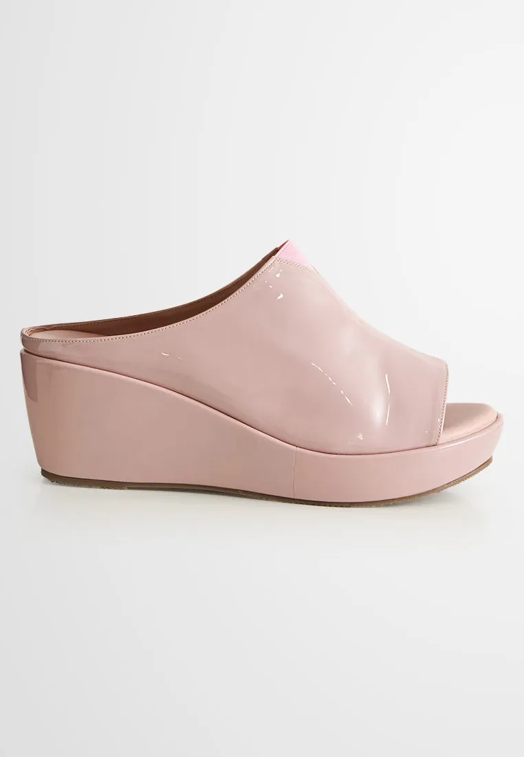 Petula Peep Toe PU Leather Wedges