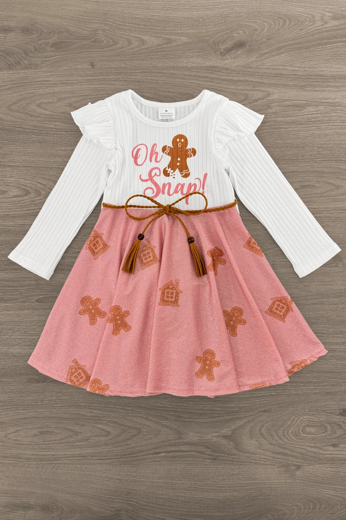 "Oh Snap!" Pink Glitter Gingerbread Dress