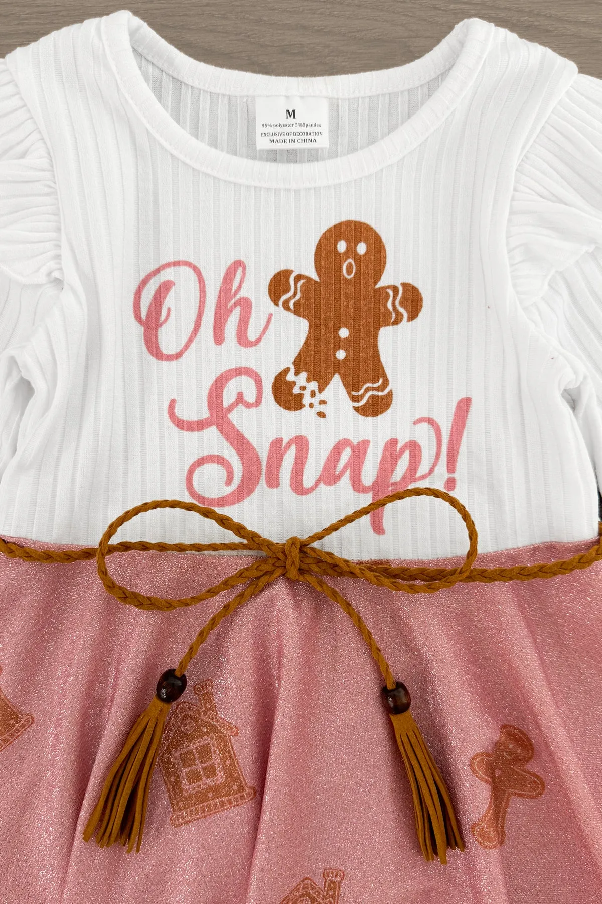 "Oh Snap!" Pink Glitter Gingerbread Dress