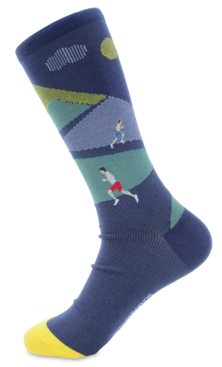 Running Wild Running Themed Men's Crew Sock