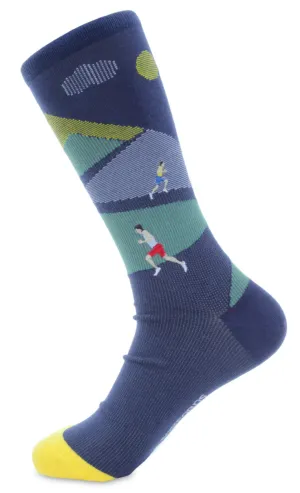 Running Wild Running Themed Men's Crew Sock