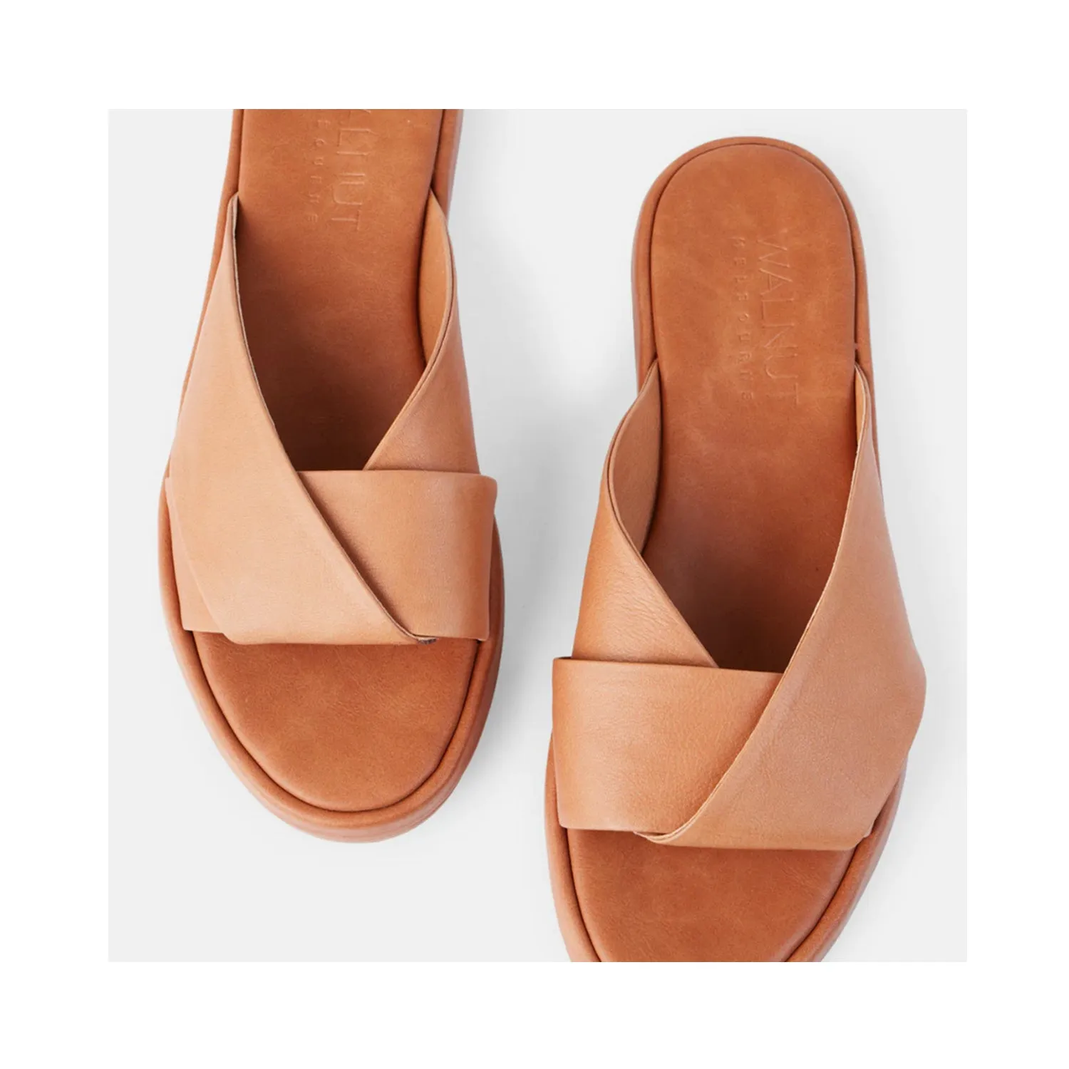 Shoes Lauren Leather Slides - Coconut Tan