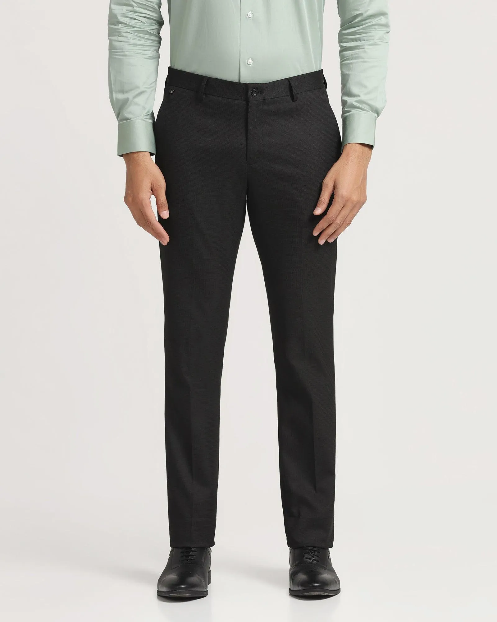 Slim Fit B-91 Formal Black Textured Trouser - Punto