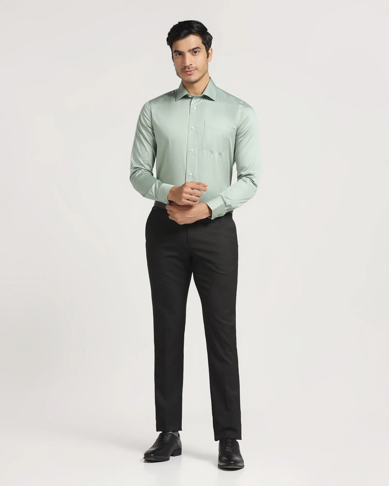 Slim Fit B-91 Formal Black Textured Trouser - Punto