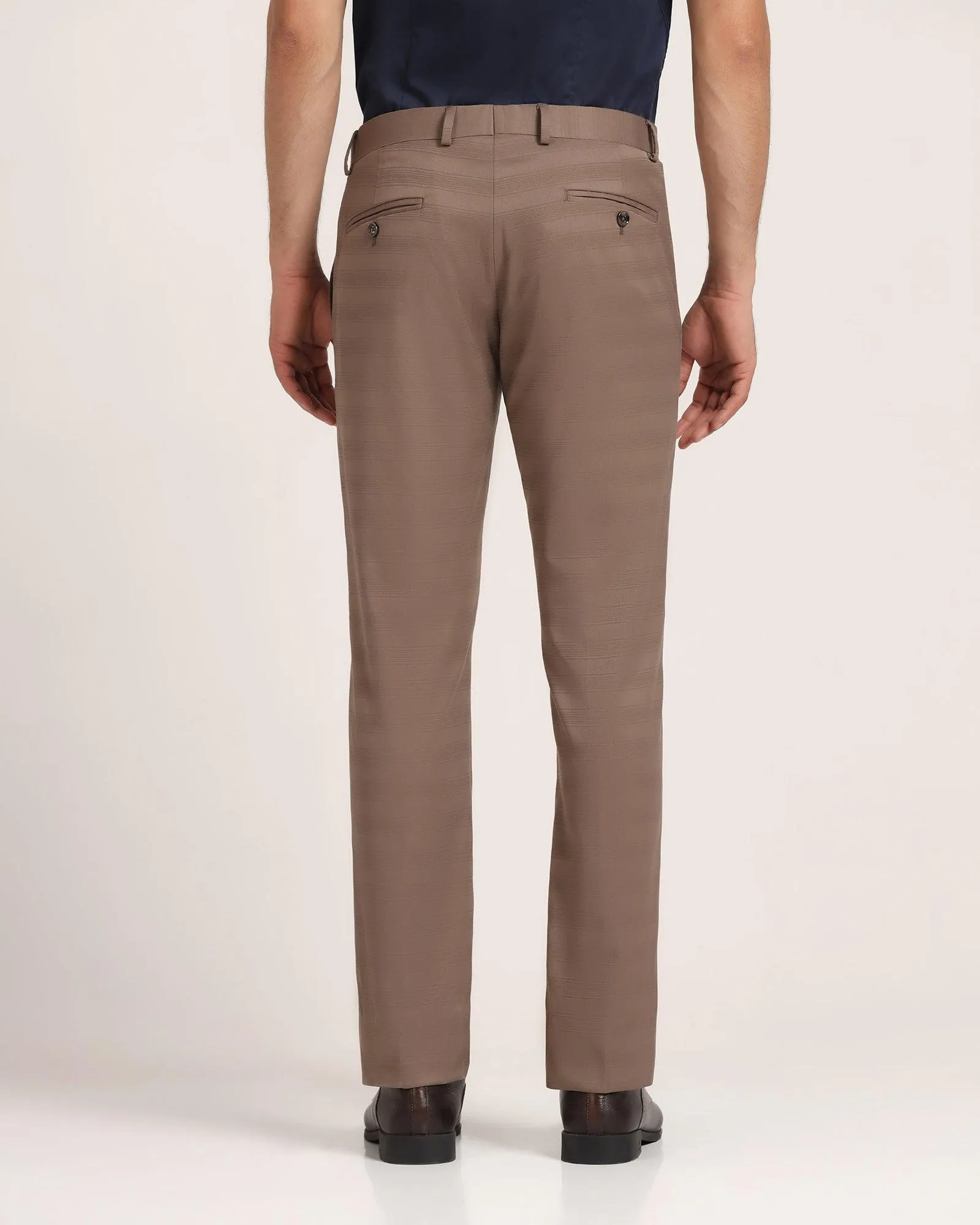 Slim Fit B-91 Formal Brown Striped Trouser - Ben