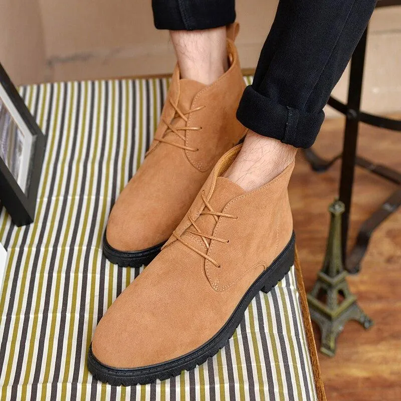 Smooth Suede Lace-Up Chukka Boots