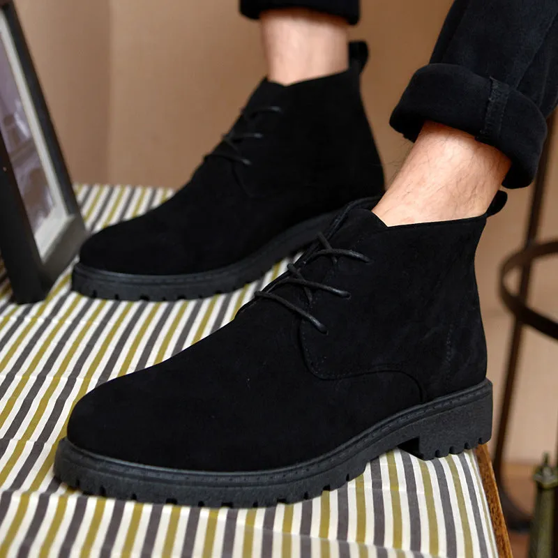 Smooth Suede Lace-Up Chukka Boots