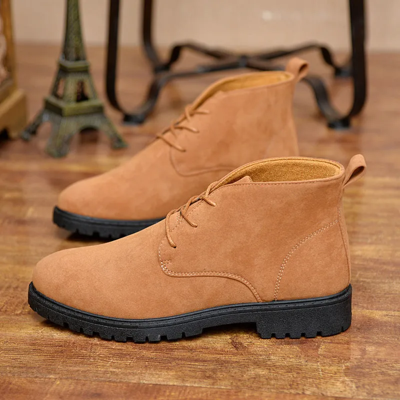 Smooth Suede Lace-Up Chukka Boots