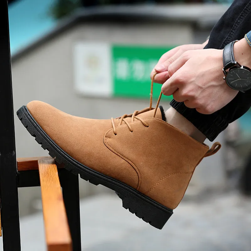 Smooth Suede Lace-Up Chukka Boots