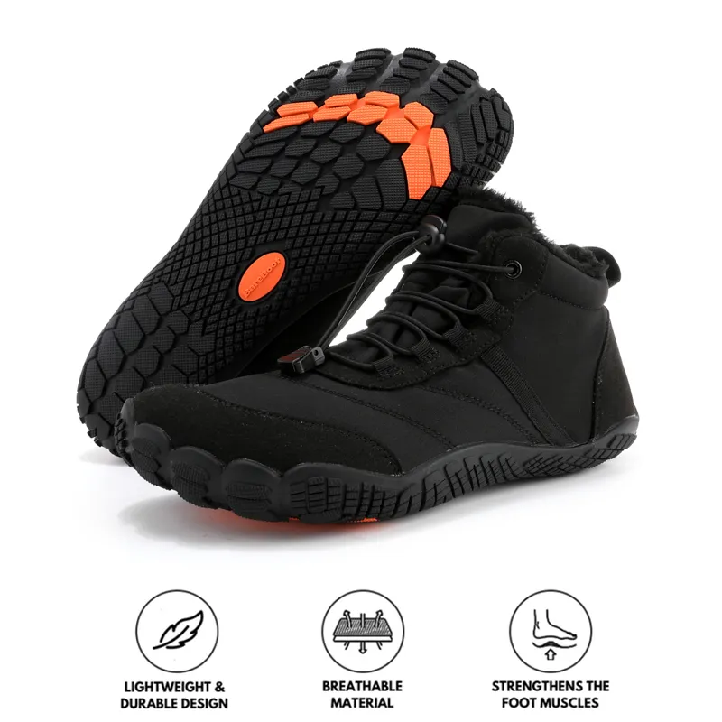 Snow Boots Winter Outdoor Camping Mountaineering Wear-Resistant Plus Velvet Warm Shoes Hiking Shoes Footwear Non-slip & Waterproof Winter Barefoot Shoe (Unisex)