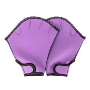 Swimming Training Duck Palm Webbing Multifunctional Snorkeling Gloves, Size: L(Purple)