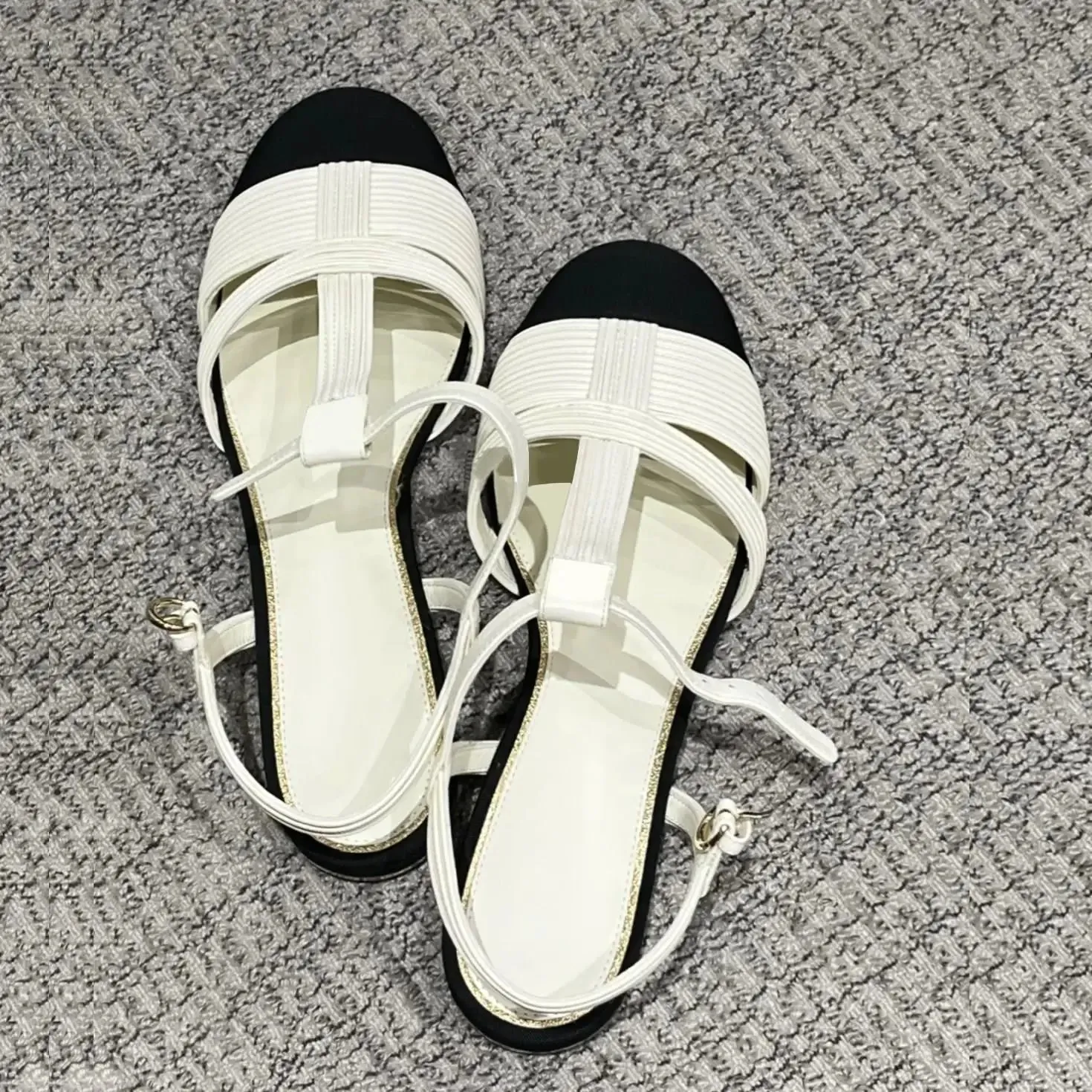 TAVIMART  -  Ladies Shoes with Low Heels Office Work Sandals for Women Closed Footwear White Summer Sandal Vintage Shoe Casual Wholesale