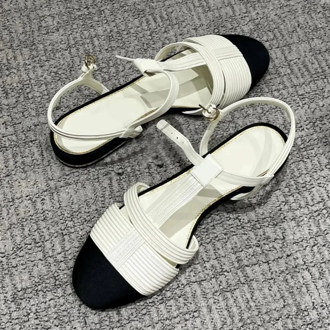 TAVIMART  -  Ladies Shoes with Low Heels Office Work Sandals for Women Closed Footwear White Summer Sandal Vintage Shoe Casual Wholesale