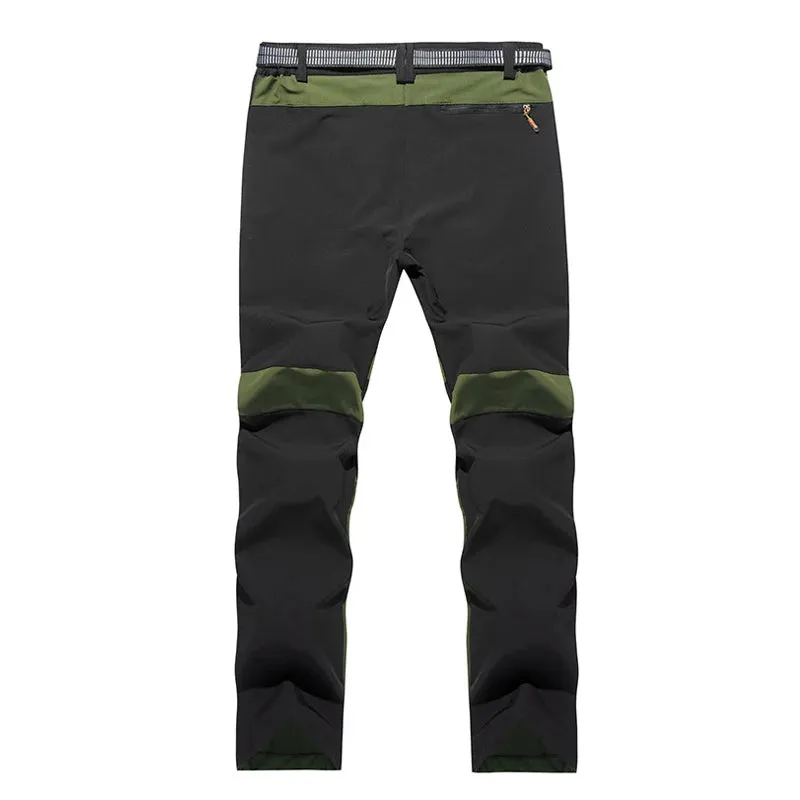 TRVLWEGO Summer Men Outdoor Quick Dry Sport Hiking Pants Solid Elastic Polyester Trousers Mountaineering Trekking Running