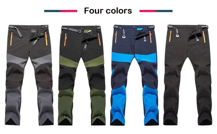 TRVLWEGO Summer Men Outdoor Quick Dry Sport Hiking Pants Solid Elastic Polyester Trousers Mountaineering Trekking Running