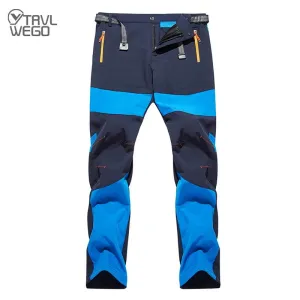 TRVLWEGO Summer Men Outdoor Quick Dry Sport Hiking Pants Solid Elastic Polyester Trousers Mountaineering Trekking Running