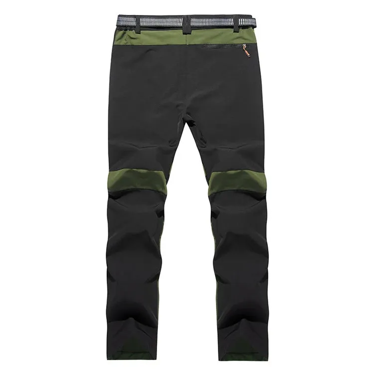 TRVLWEGO Summer Men Outdoor Quick Dry Sport Hiking Pants Solid Elastic Polyester Trousers Mountaineering Trekking Running