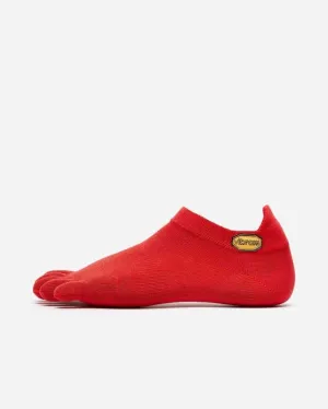 Vibram Athletic No Show Five Fingers Performance Toe Socks - Red