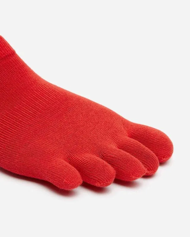 Vibram Athletic No Show Five Fingers Performance Toe Socks - Red