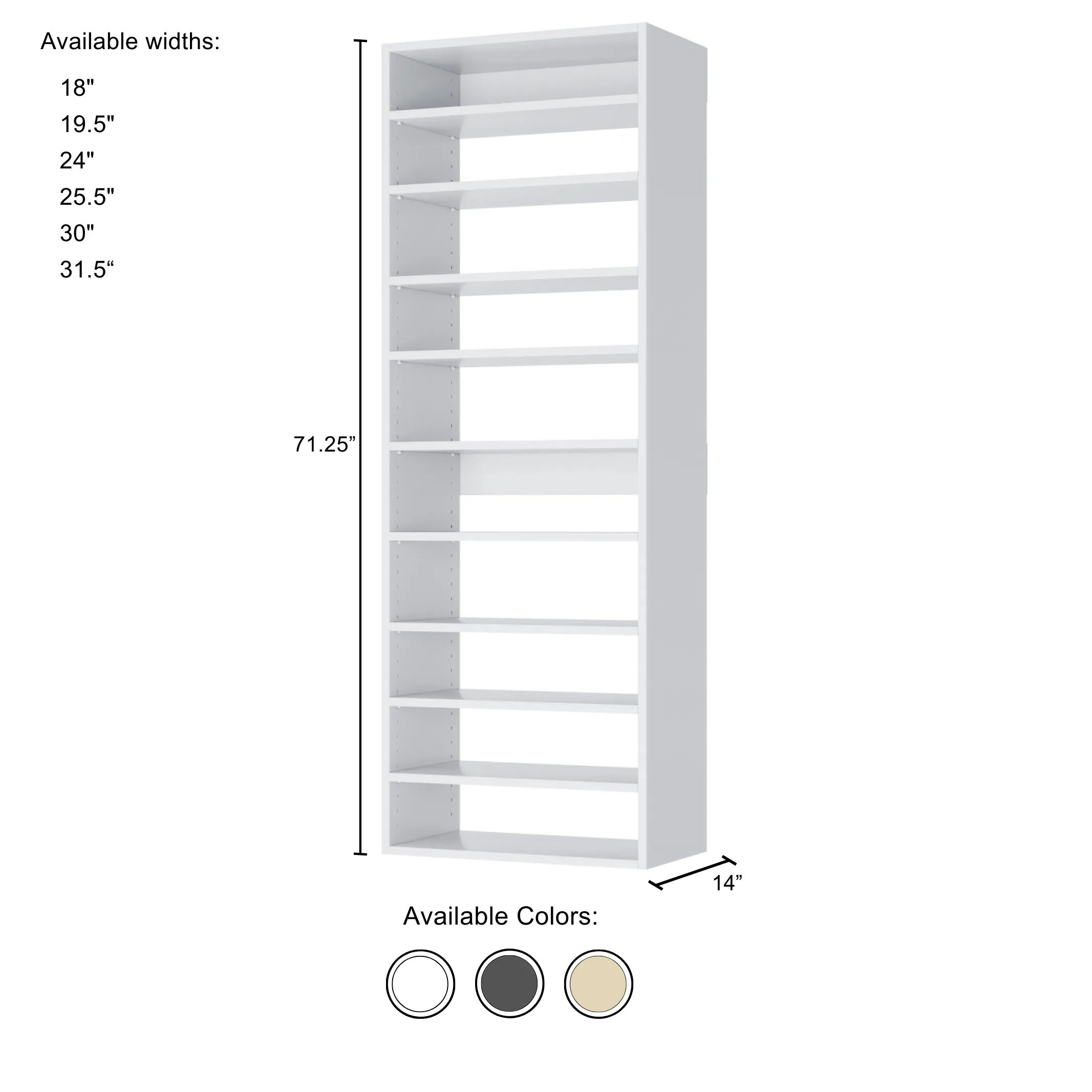 Vista Tall Shoe Shelf Tower