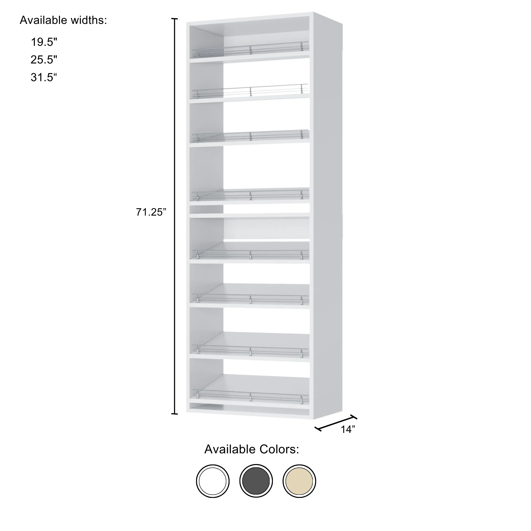 Vista Tall Shoe Shelf Tower