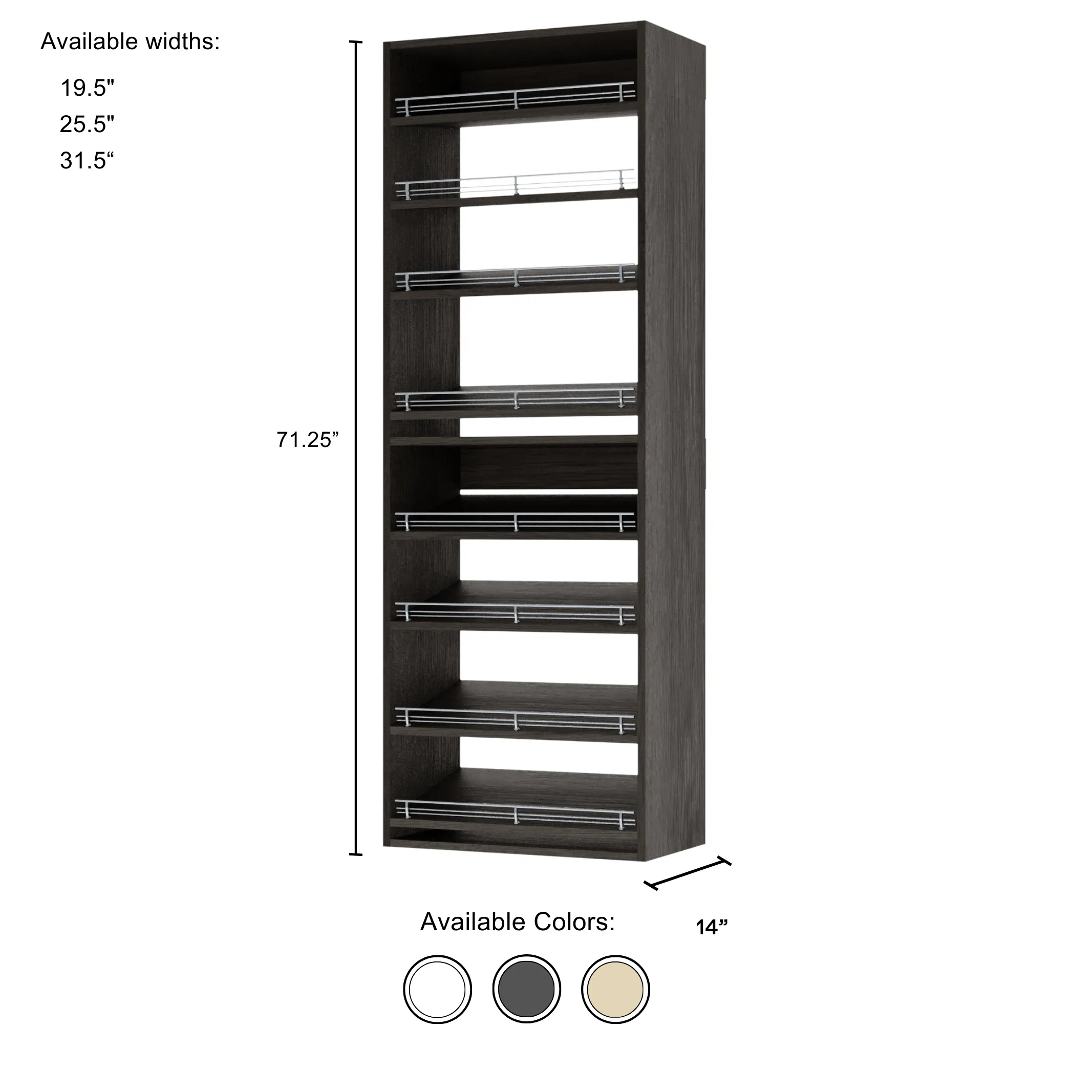 Vista Tall Shoe Shelf Tower