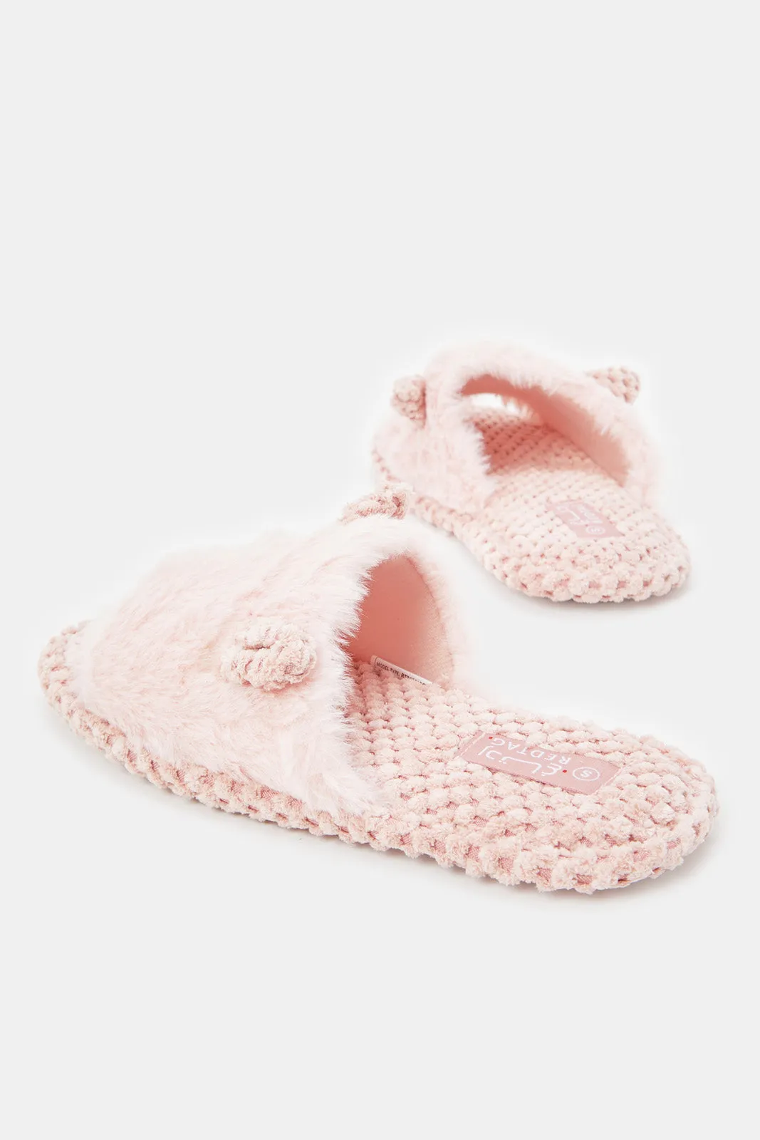 Women Pink Animal Ears Slippers