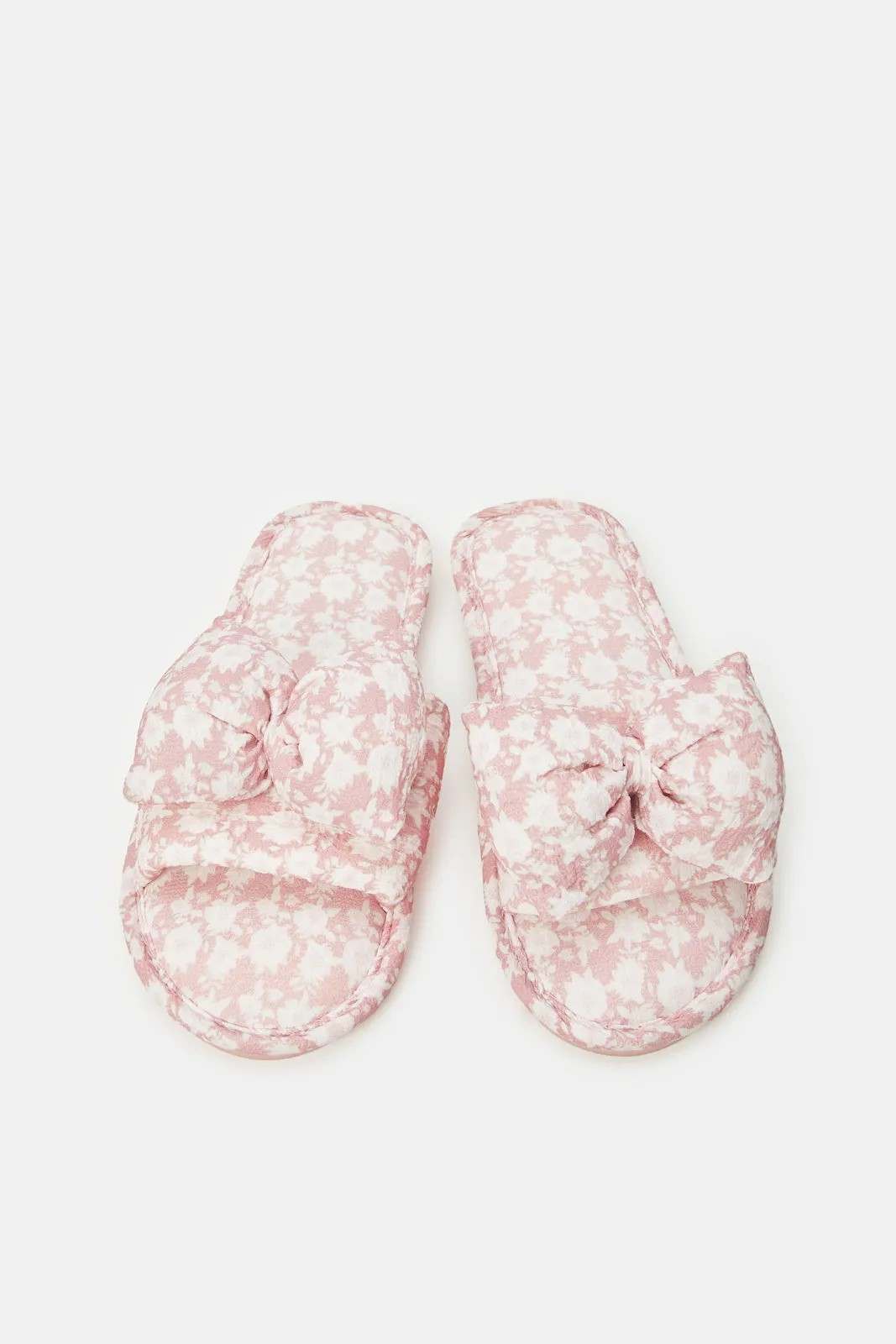 Women Pink Floral Slipper