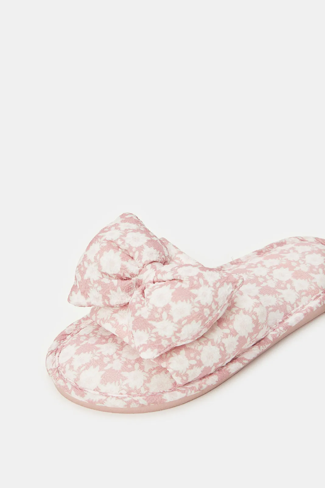 Women Pink Floral Slipper