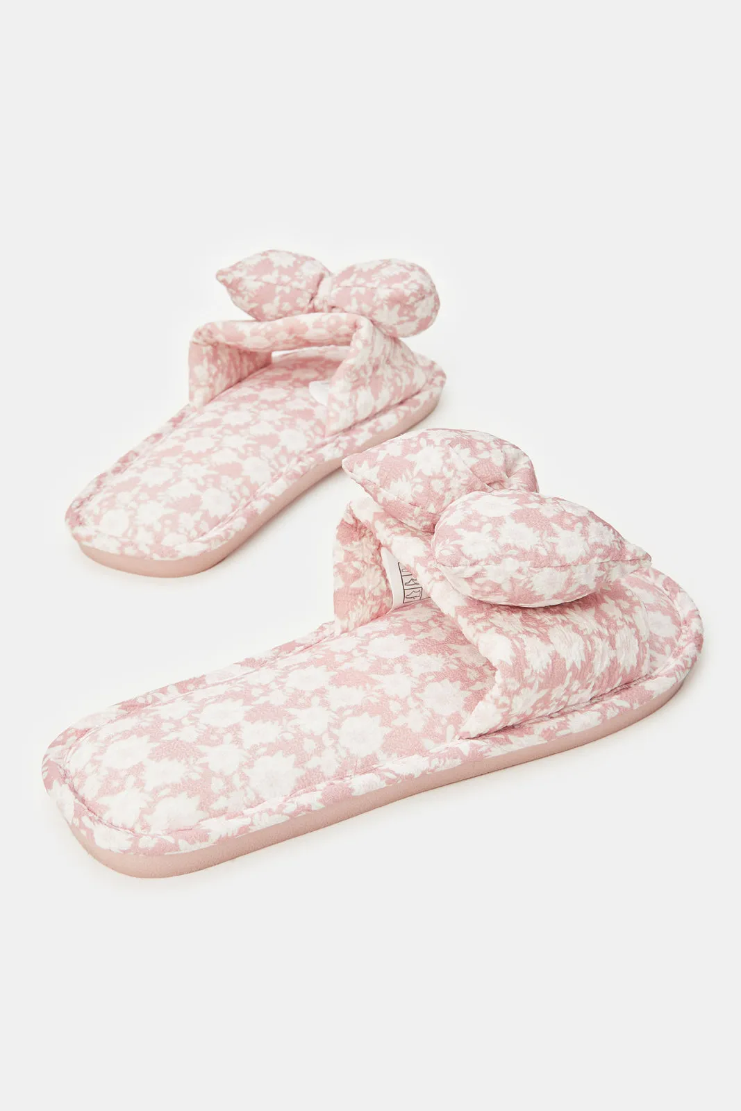 Women Pink Floral Slipper