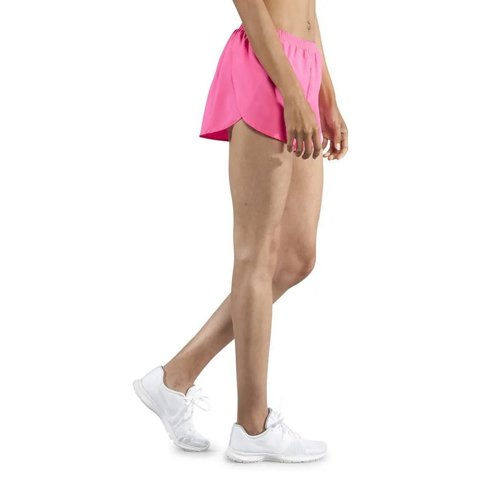 Women's 1" Elite Split Running Shorts- Hot Pink