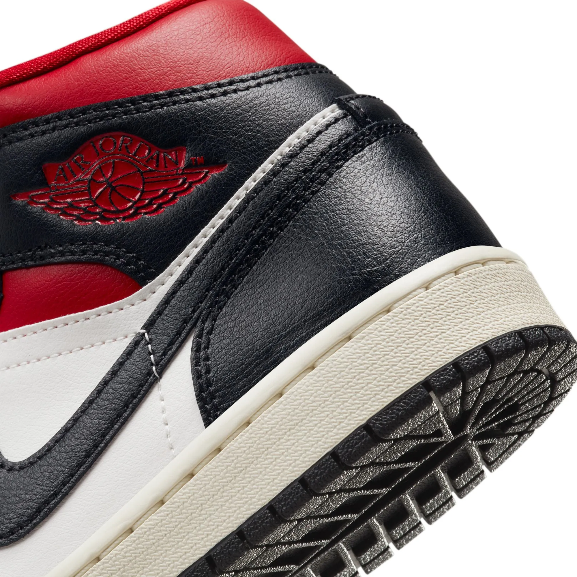 Women's Air Jordan 1 Mid - BLACK/GYM RED-SAIL