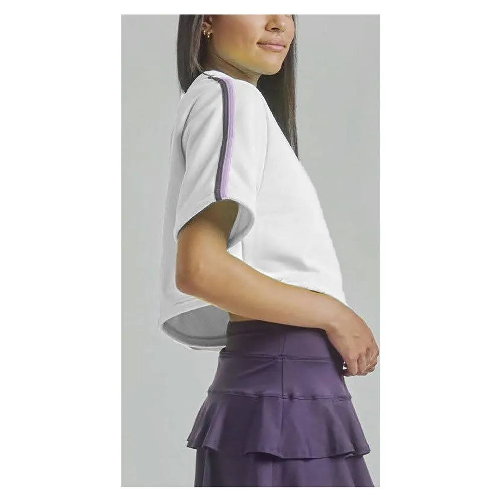 Women's Dylan Tennis Top White and Dark Purple