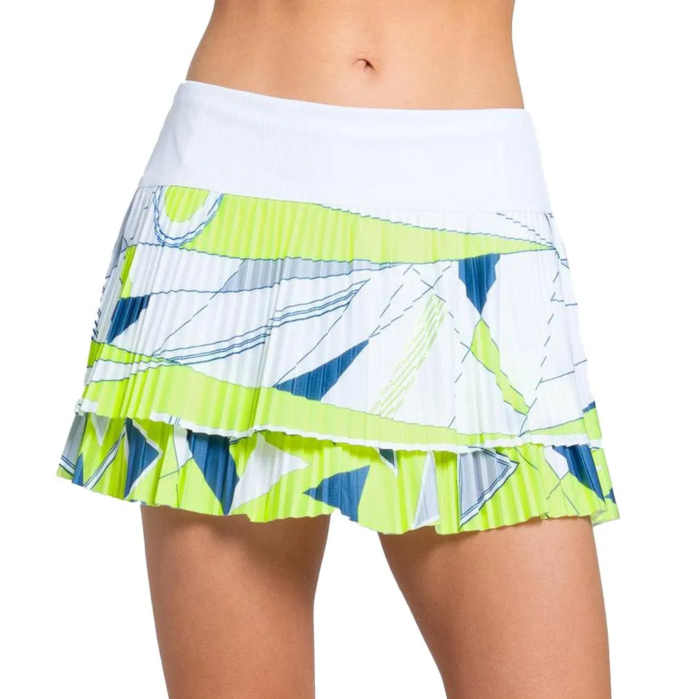 Women`s Going Strong Pleated Tennis Skort Neon Yellow