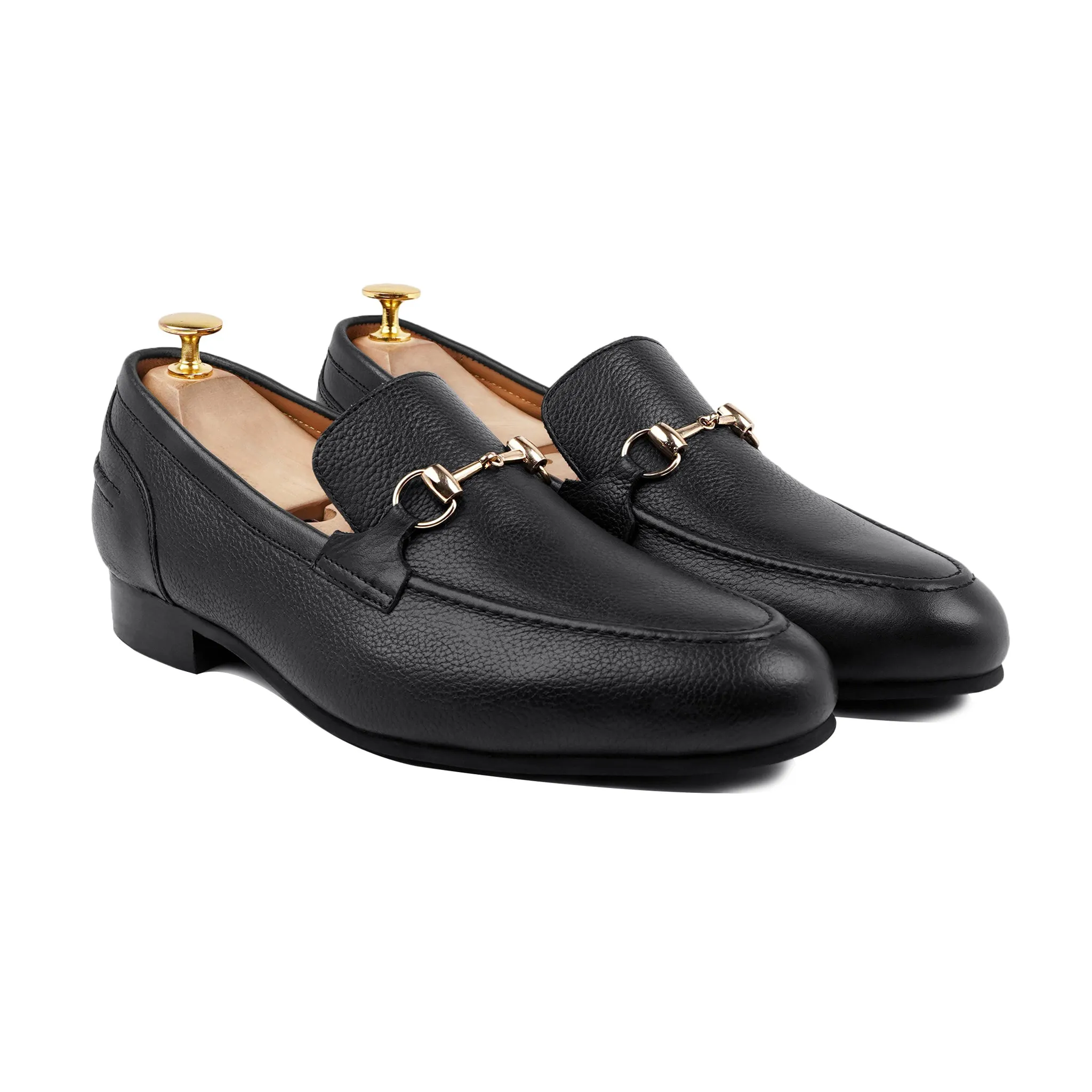 Zenda - Men's Black Pebble Grain Leather Loafer